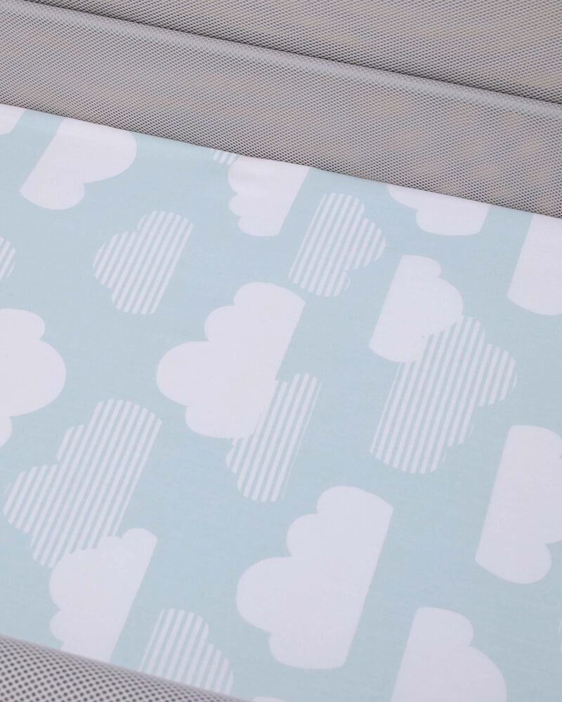 Skip Hop Cozy-Up 2-in-1 Bedside Sleeper 100% Cotton Fitted Bassinet Sheet - Blue & White Clouds , image 4 of 4 slides