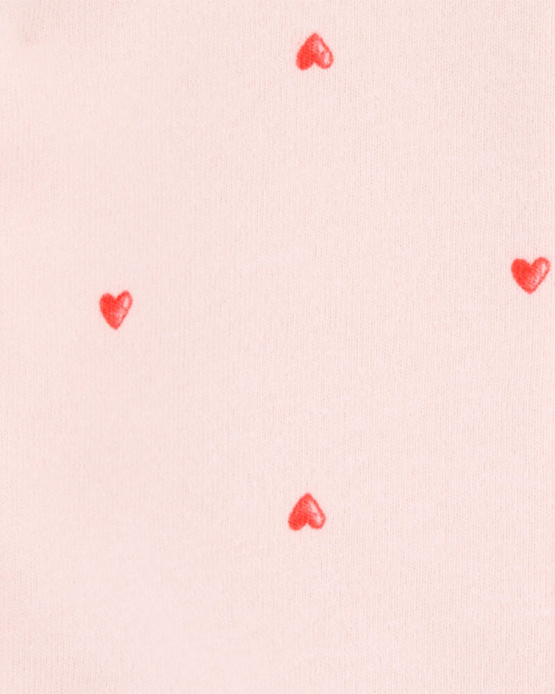 Baby Heart Print Eyelet Ruffle Zip Jacket, image 2 of 3 slides