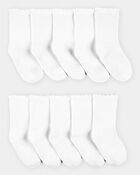Toddler 10-Pack Scallop Crew Socks, image 1 of 2 slides