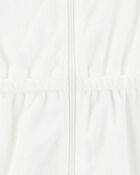 Toddler Girl Hooded Terry Cloth Swim Cover-Up Dress - White, image 2 of 3 slides