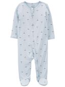 Blue - Baby Sailboat Zip-Up PurelySoft Sleep & Play Pajamas