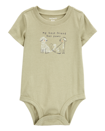 Dog Best Friend Short-Sleeve Bodysuit, 