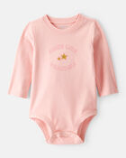 Baby Girl Shine Like Grandma Cotton Long-Sleeve Graphic Bodysuit - Pink, image 1 of 3 slides