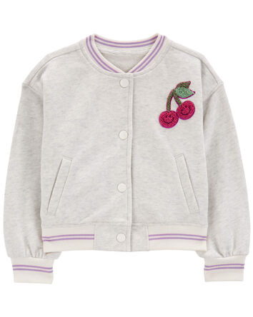 Toddler Cherry Graphic Varsity Jacket, 