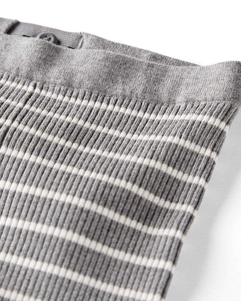 Toddler Organic Cotton Ribbed Sweater Knit Set in Stripes, image 2 of 4 slides