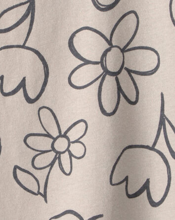 Baby Girl Ladybug Floral Top - Brown, 