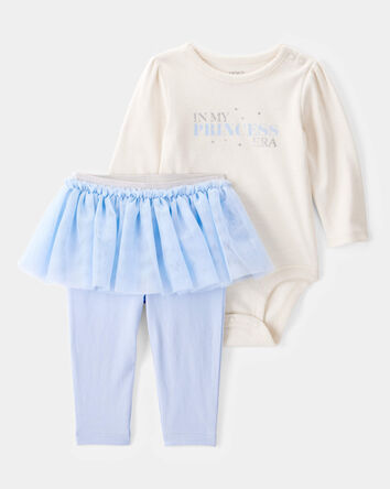 Baby Princess Era Bodysuit & Tutu Pant Set - Blue/White, 