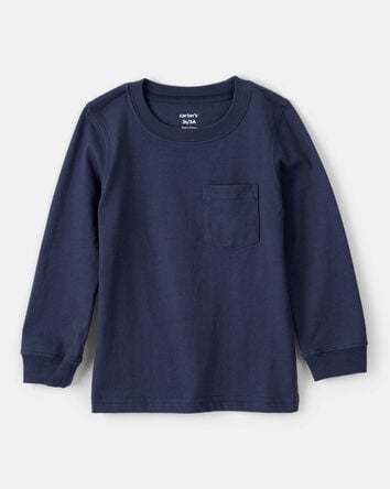 Toddler Boy Long-Sleeve Pocket Tee - Navy, 