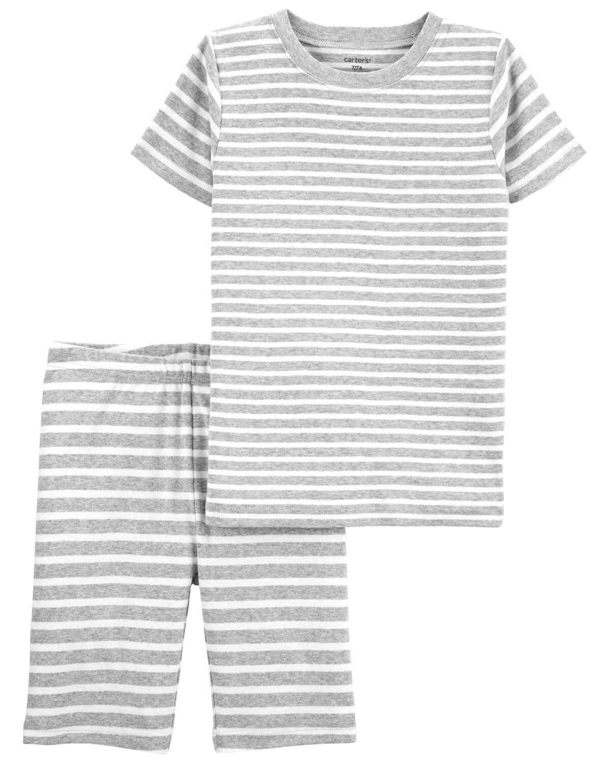 Gray Kid 2Piece Striped 100 Snug Fit Cotton Pajamas