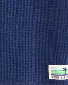 Baby Short-Sleeve Waffle Knit Tee - Navy, image 2 of 3 slides