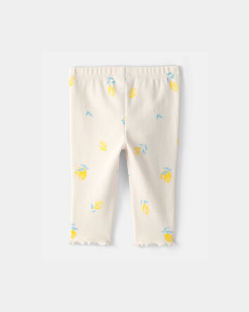 Baby Girl Lemon Rib Pants - Ivory, 
