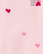 Toddler Heart Print Valentine's Day Cotton 1-Piece Pajamas, image 2 of 3 slides