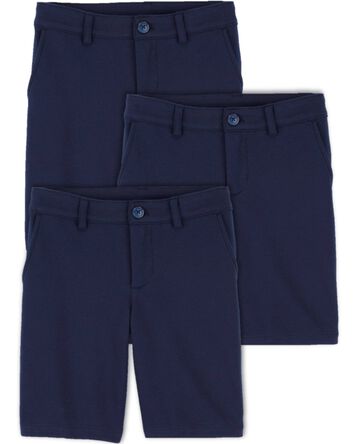 Kid 3-Pack Stretch  Uniform Chino Shorts, 