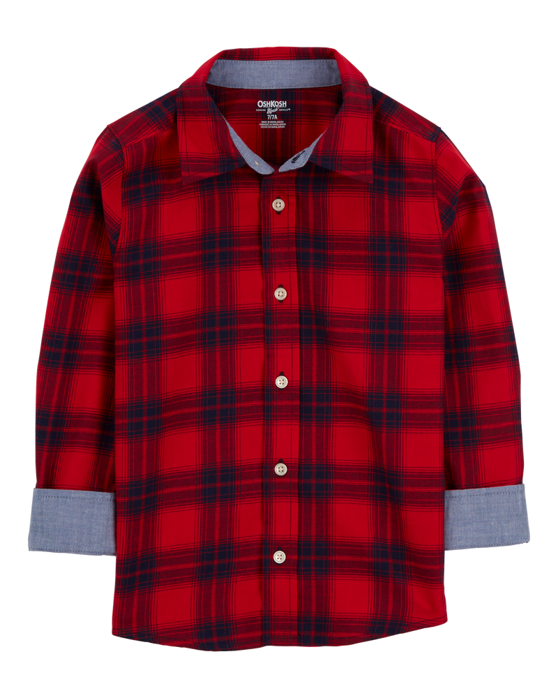 Kid Plaid Button-Front Shirt, image 1 of 4 slides