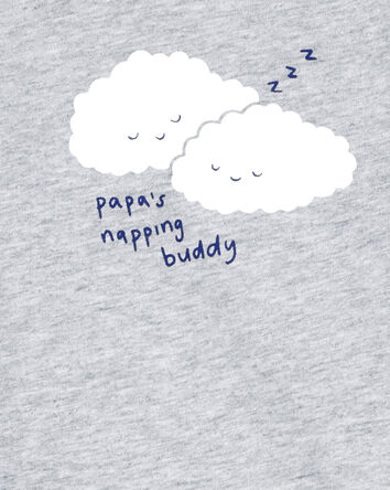 Baby 'Papa's Napping Buddy' Cloud Long-Sleeve Bodysuit, 
