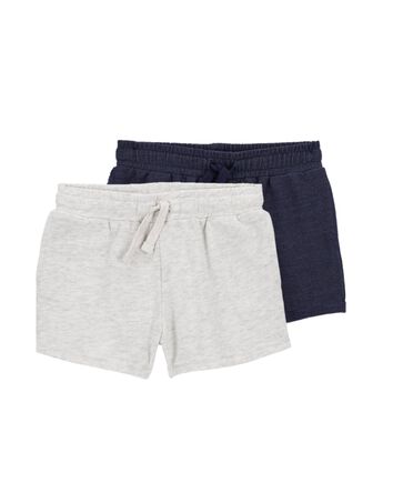 Baby 2-Pack Knit Denim Pull-On French Terry Shorts