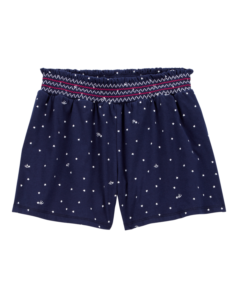 Kid Star Print Flowy Pull-On Shorts, image 1 of 4 slides