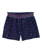 Kid Star Print Flowy Pull-On Shorts, image 1 of 4 slides