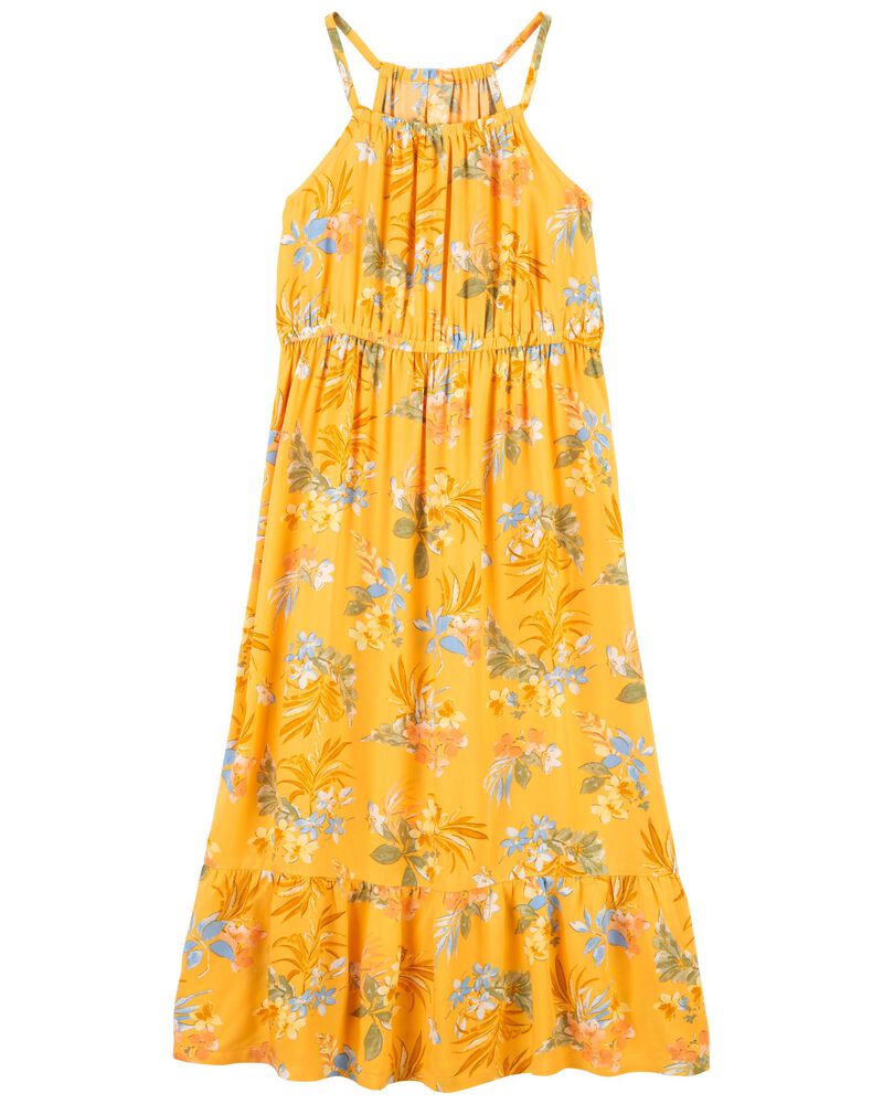 Kid Floral Print LENZING™ ECOVERO™ Maxi Dress, image 1 of 4 slides
