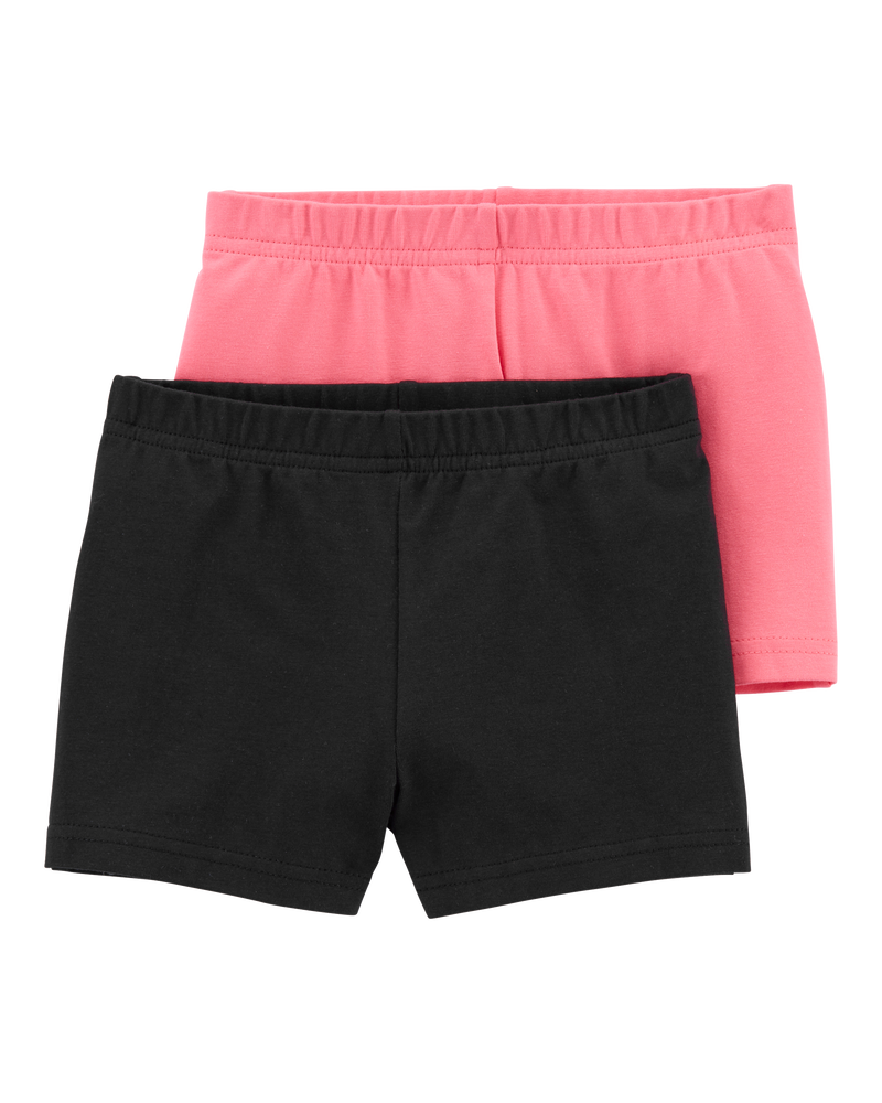 Toddler 2-Pack Tumble Shorts - Pink/Black, image 1 of 5 slides