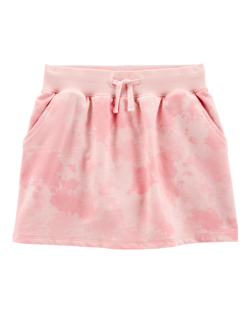 Kid Drawstring Cloud Dye French Terry Skort - Pink, 