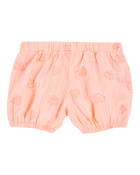 Baby Seashell Pull-On Cotton Shorts - Coral, image 2 of 4 slides