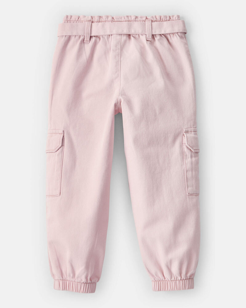 Toddler Girl Cotton Cargo Joggers - Pink, image 2 of 5 slides