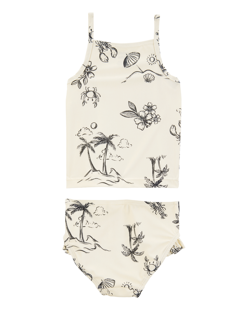 Toddler 2-Piece Beach Print Tankini Set, image 2 of 4 slides