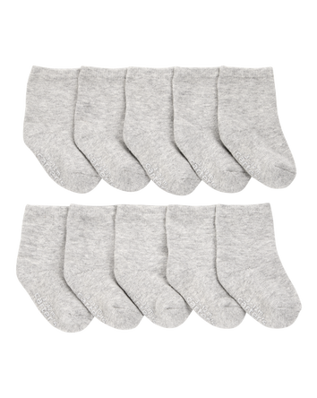 Baby 10-Pack Crew Socks - Grey, 