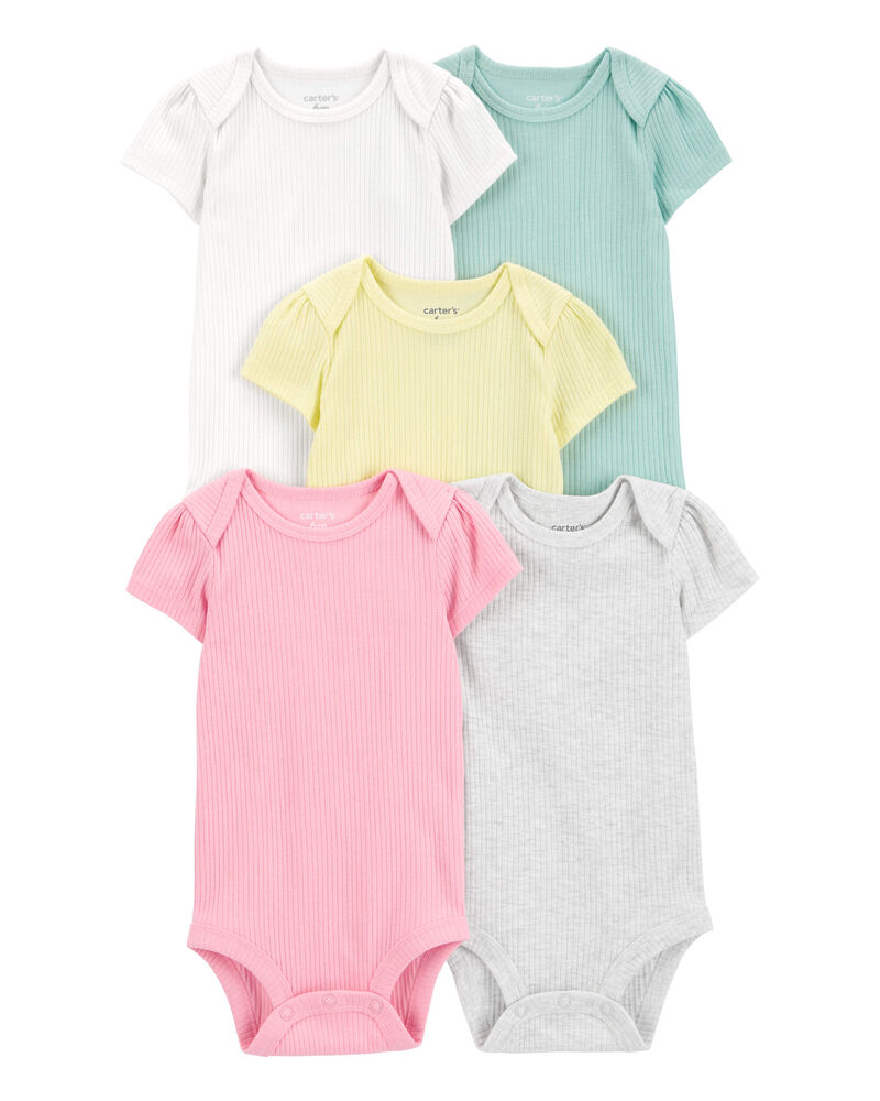 Baby Girl 5-Pack Short-Sleeve Bodysuits, image 1 of 7 slides
