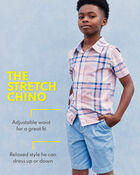 Kid Denim Stretch Chino Shorts, image 2 of 4 slides