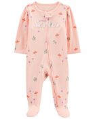 Baby Little Sister 2-Way Zip Cotton Sleep & Play Pajamas, image 1 of 4 slides