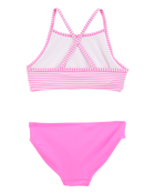 Girls 3-Piece Tropical Flamingo Print Rashguard Swim Set, image 2 of 5 slides