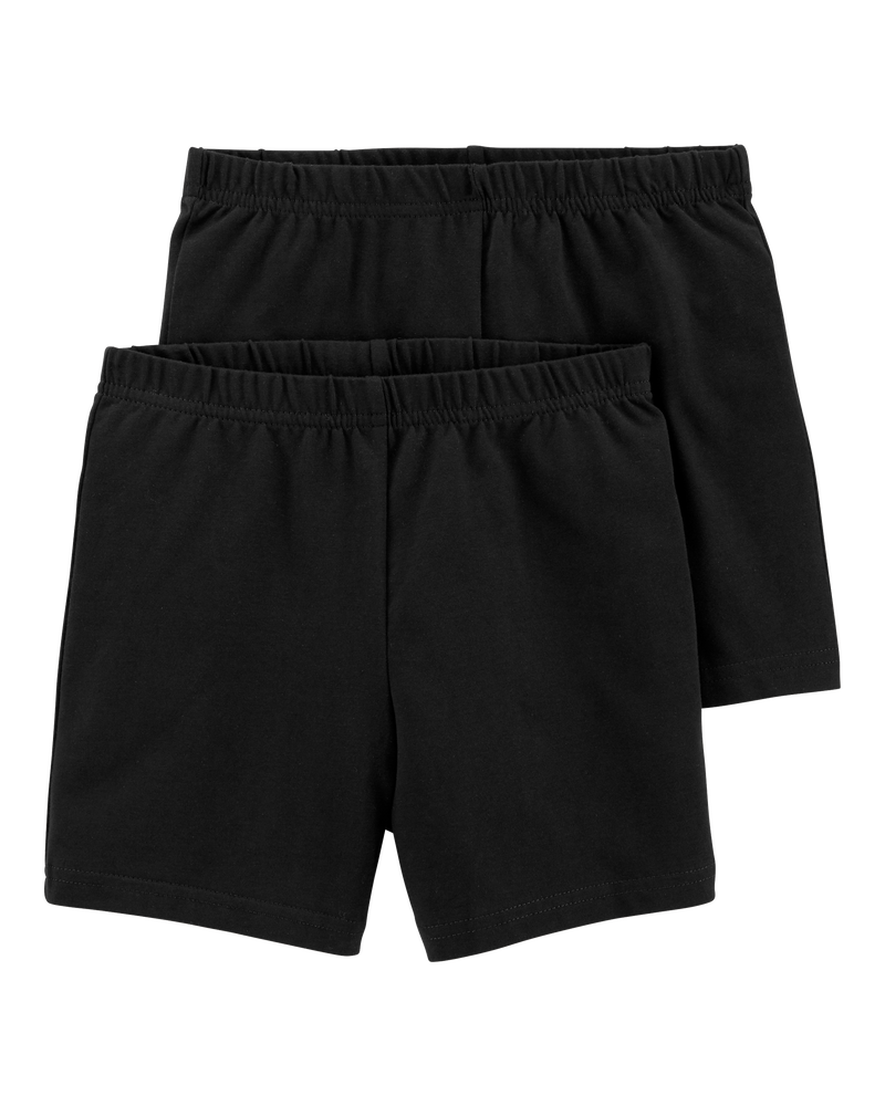 Kid 2-Pack Black Bike Shorts, image 1 of 4 slides
