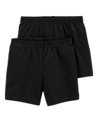 Kid 2-Pack Black Bike Shorts, image 1 of 4 slides