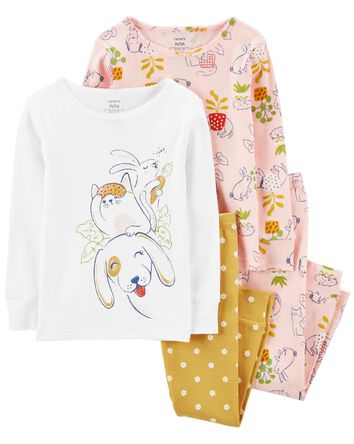 Toddler 4-Piece Pets 100% Snug Fit Cotton Pajamas, 