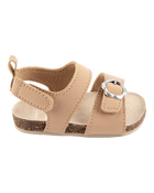 Baby Floral Buckle Faux Cork Sandals - Brown, image 2 of 7 slides
