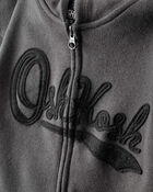 Boys OshKosh Fleece Logo Zip Jacket - Black, image 2 of 4 slides