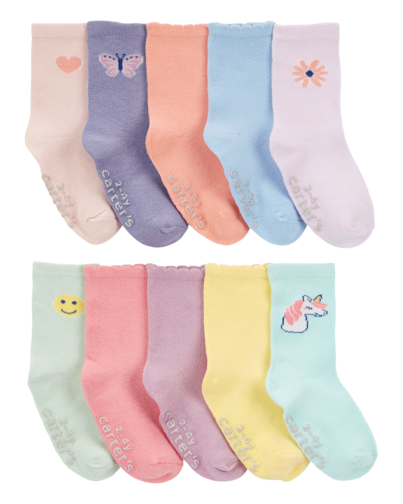 Toddler 10-Pack Crew Socks, image 1 of 2 slides