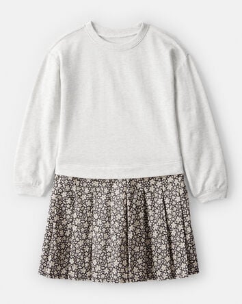 Kid Floral Sweatshirt Dress, 