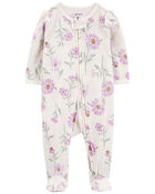 Baby Floral 2-Way Zip Thermal Sleep & Play Pajamas, image 1 of 3 slides