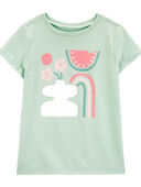 Green - Kid Watermelon Floral Graphic Tee