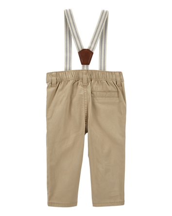 Baby Twill Suspender Pants, 
