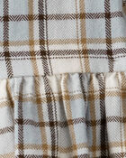 Baby Organic Cotton Herringbone Button-Front Dress in Plaid, image 5 of 6 slides