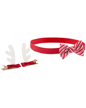 Baby 3-Piece Christmas Reindeer Hair Accessories, 