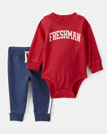 Baby 2-Piece Freshman Long-Sleeve Bodysuit & Pull-On Pant Set, 