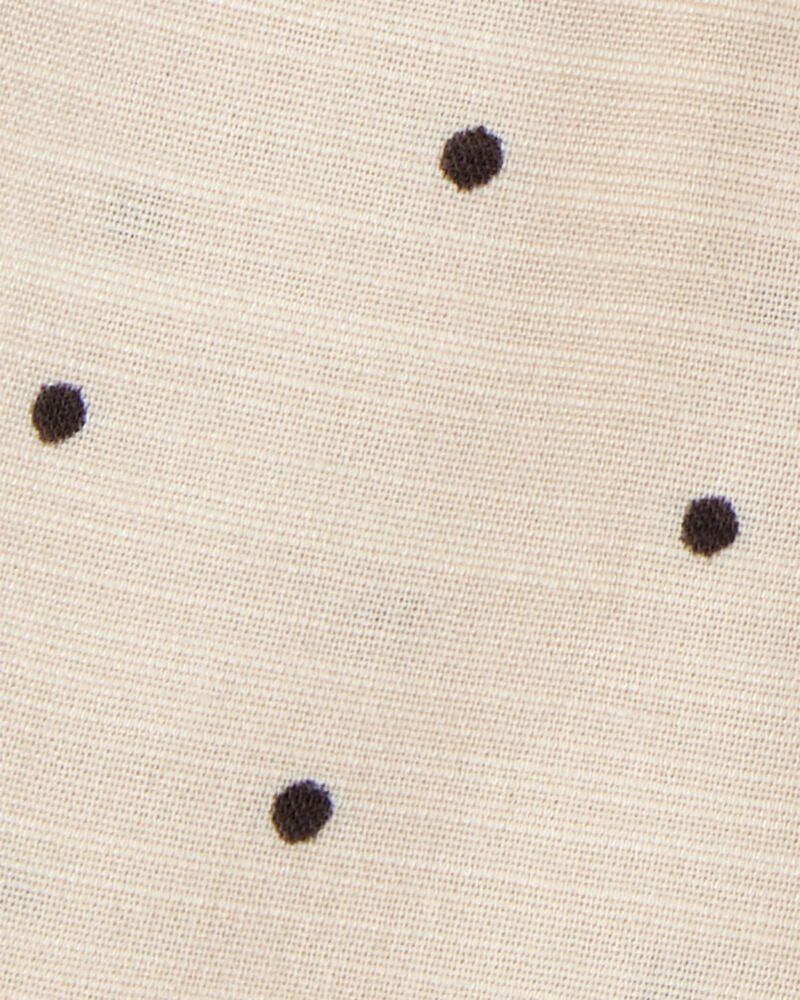 Toddler Polka Dot Linen Look-Alike Skort - Tan, image 6 of 7 slides