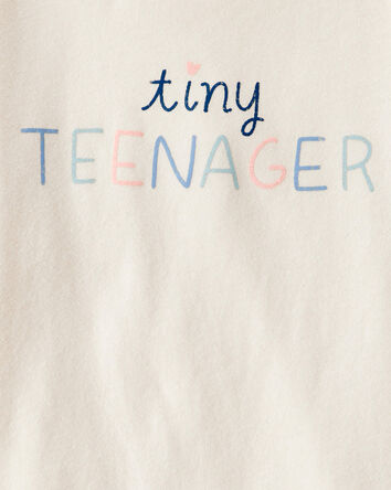Toddler Girl 'Tiny Teenager' Long-Sleeve Graphic Tee - Cream, 