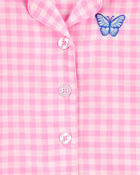 Toddler 2-Piece Plaid Coat Style Pajamas, image 2 of 3 slides