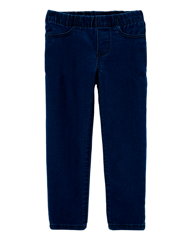 Toddler Dark Wash Elastic-Waist Jeggings, image 1 of 3 slides
